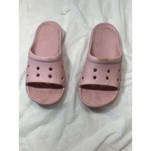 Crocs Womens Coast Slide Sandals Pink Open Toe Slip On Flats 7